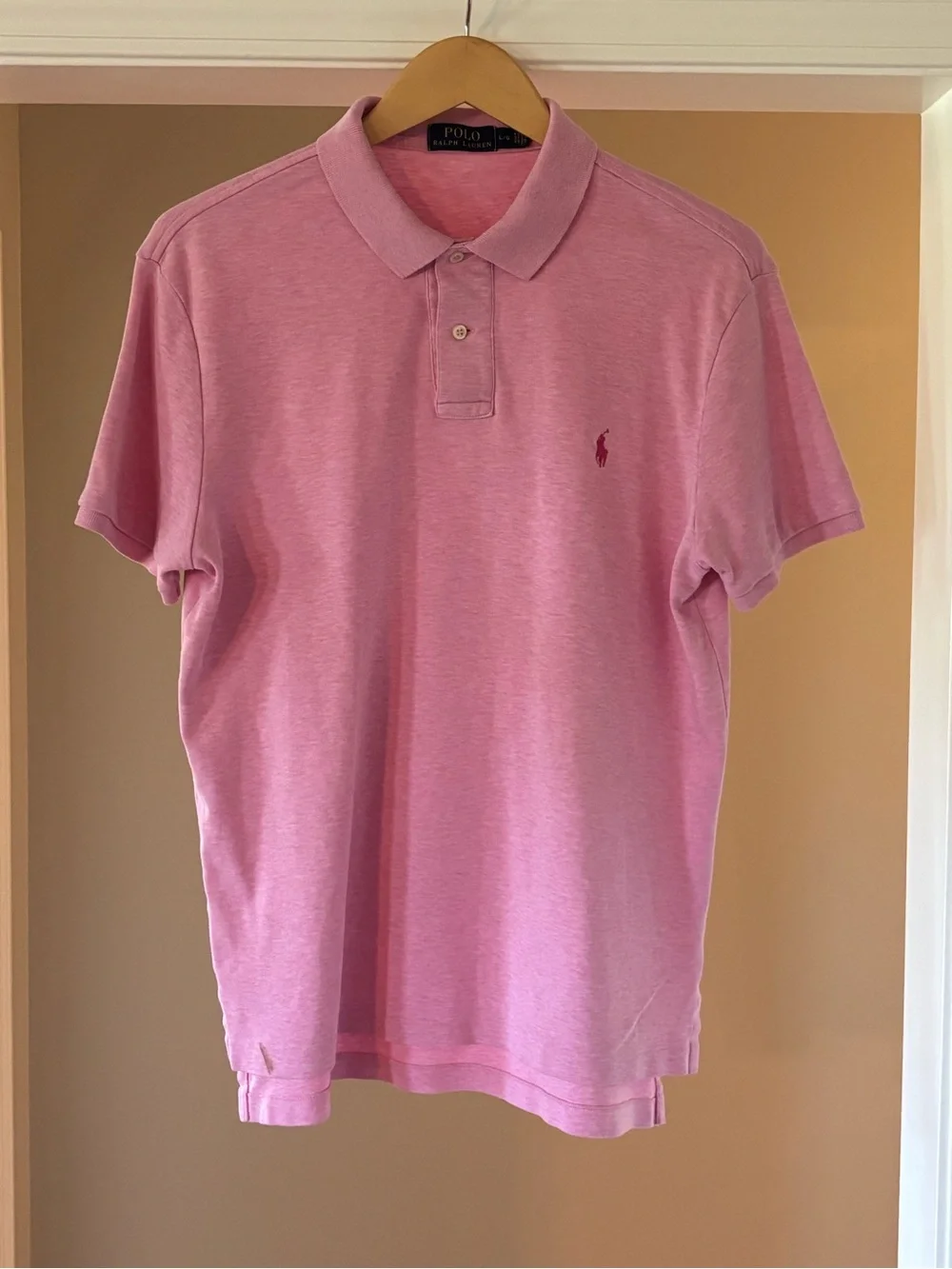 Polo by Ralph Lauren Men’s Heather Pink Short-Sleeve Polo
